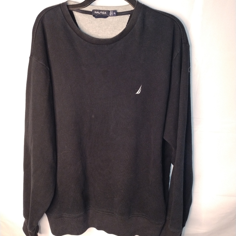 Nautica Pullover Crewneck Sweatshirt Black Size XL  Vintage
